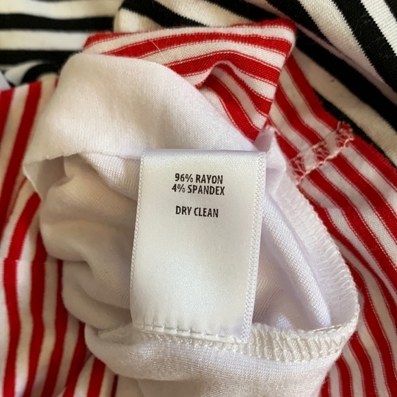 BAILEY 44 Black/White/Red Nautical Striped Stretch tie knot Dress - Picture 5 of 6